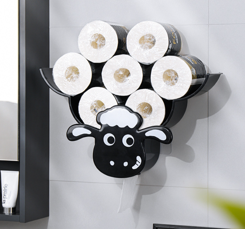 Wall-Mounted Toilet Paper Holder with Storage Shelf