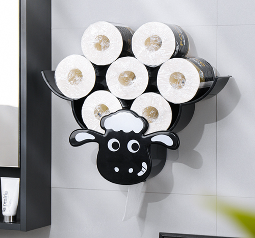 Wall-Mounted Toilet Paper Holder with Storage Shelf