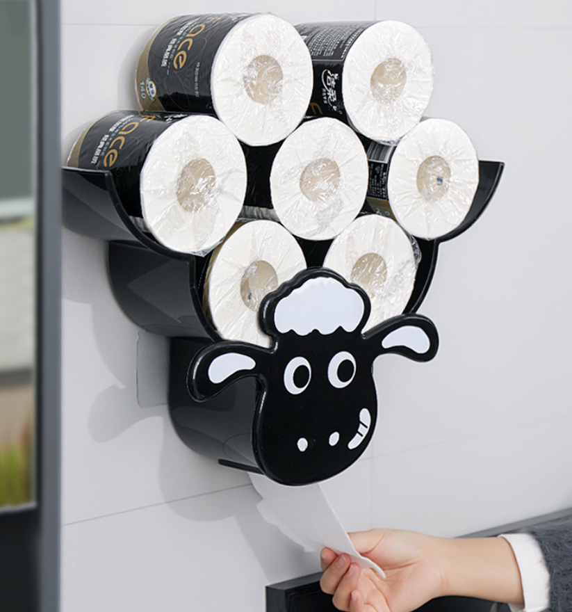 Wall-Mounted Toilet Paper Holder with Storage Shelf